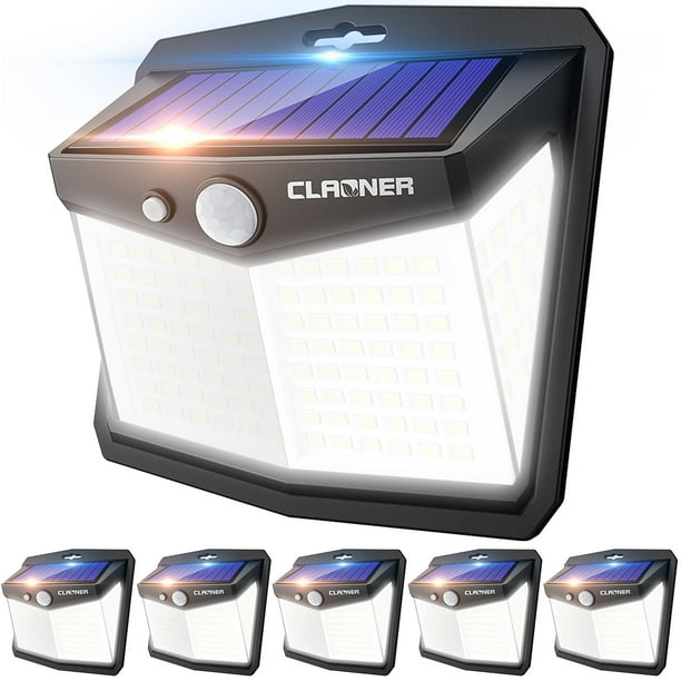 Luces solares con sensor de movimiento CLAONER 128 LED 270° a prueba de agua