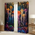 thumbnail image 2 of Colorful Jellyfish Curtains,Sea Animal Print Rainbow Jellyfish Curtains Bedroom,Marine Ocean Life Curtains Coastal Nautical Window Curtains 2 Panels (52Wx84L), 2 of 6