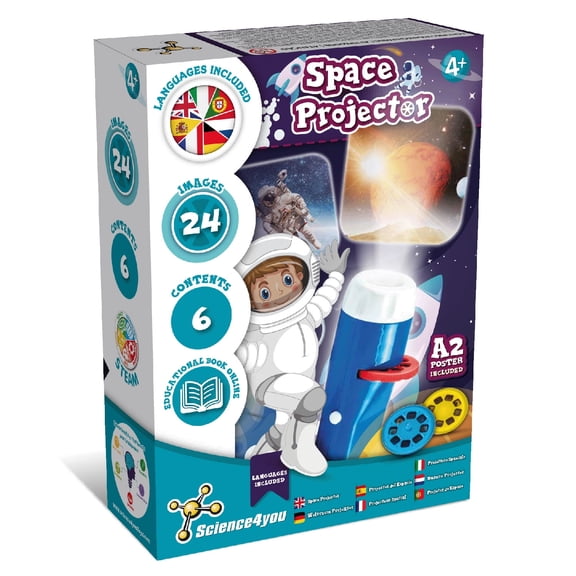 Science4you Kids Space Torch Projector - Solar System, Universe, Galaxy Light for Astronomy Learning