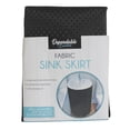 thumbnail image 3 of Dependable Industries Bathroom Utility Room Fabric Sink Skirt Diamond Stitch 100% Waterproof Black, 3 of 5