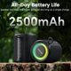 thumbnail image 3 of Altavoz Bluetooth inalámbrico, altavoz portátil IP67 impermeable y a prueba de polvo con luces, sonido estéreo fuerte de 15 W, batería de 2500 mAh, tiempo de reproducción durante todo el día, empareja, 3 of 5