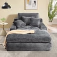 thumbnail image 3 of 75.2''Oversized Chaise Lounge Chair Indoor,Plush Upholstered Sleeper Sofa, Lazy Lounge Reading Chair Bed,Comfy Corduroy Cloud Sofa with Deep Seat for Living Room,Bedroom,Office, 3 of 7