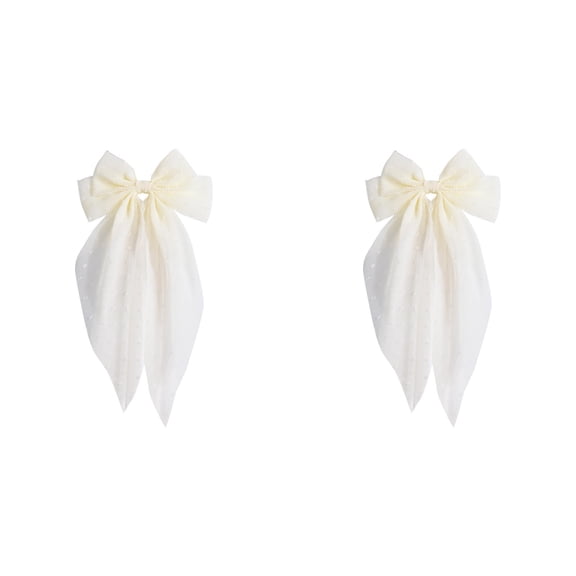 2 Pack Curtain Tiebacks, Neutral Bow Curtain Ties with Clips, Decorative Sheer Curtain Holdbacks, Farmhouse Curtain Tie Backs for Bedroom Living Room Minimalist Home Decor