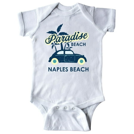 

Inktastic Paradise Beach in Naples Beach with Palm Trees and Car Gift Baby Boy or Baby Girl Bodysuit