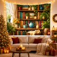 thumbnail image 3 of Botanical Bookshelf with Lush Plants, Cozy Indoor Library Scene, Warm Vintage Style for Book Lovers, Plant Decor, Housewarming Gift Tapestry Wall Hanging for Bedroom, Living Room and Dorm, 3 of 7