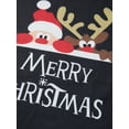 thumbnail image 6 of Matching Family Christmas Pajamas Set, Santa Elk Print Long Sleeve Letters Print T-shirt with Plaid Pants, 6 of 7