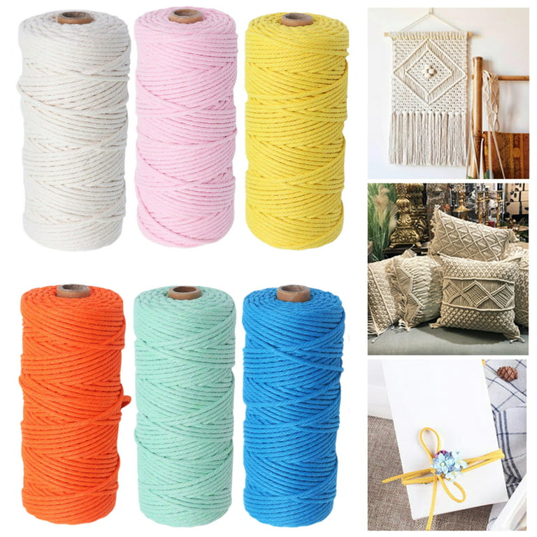 100m/roll Macrame Cord,2mm x 109Yard Cotton Twine String Cord, Woven Cotton Rope Craft String for DIY Knitting Plant Hangers Christmas Wedding Dcor