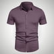 thumbnail image 1 of pstuiky Camisas de manga corta para hombre, Camisa informal de negocios de color liso con solapa y botones de manga corta para hombre camisas casuales para hombre xxl, 1 of 6