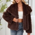 thumbnail image 2 of Women's Faux Fur Coat Fluffy Lapel Open Front Shaggy Jacket Coat Winter Warm Long Sleeve Furry Parka Overcoat, 2 of 7