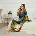 thumbnail image 3 of DISNIMO Cat Sunflower Print Women Nightgowns Long Sleeve Sleepwear Comfy V Neck Nightshirts Button Front Sleepshirts Full Length Night Gowns, S, 3 of 8