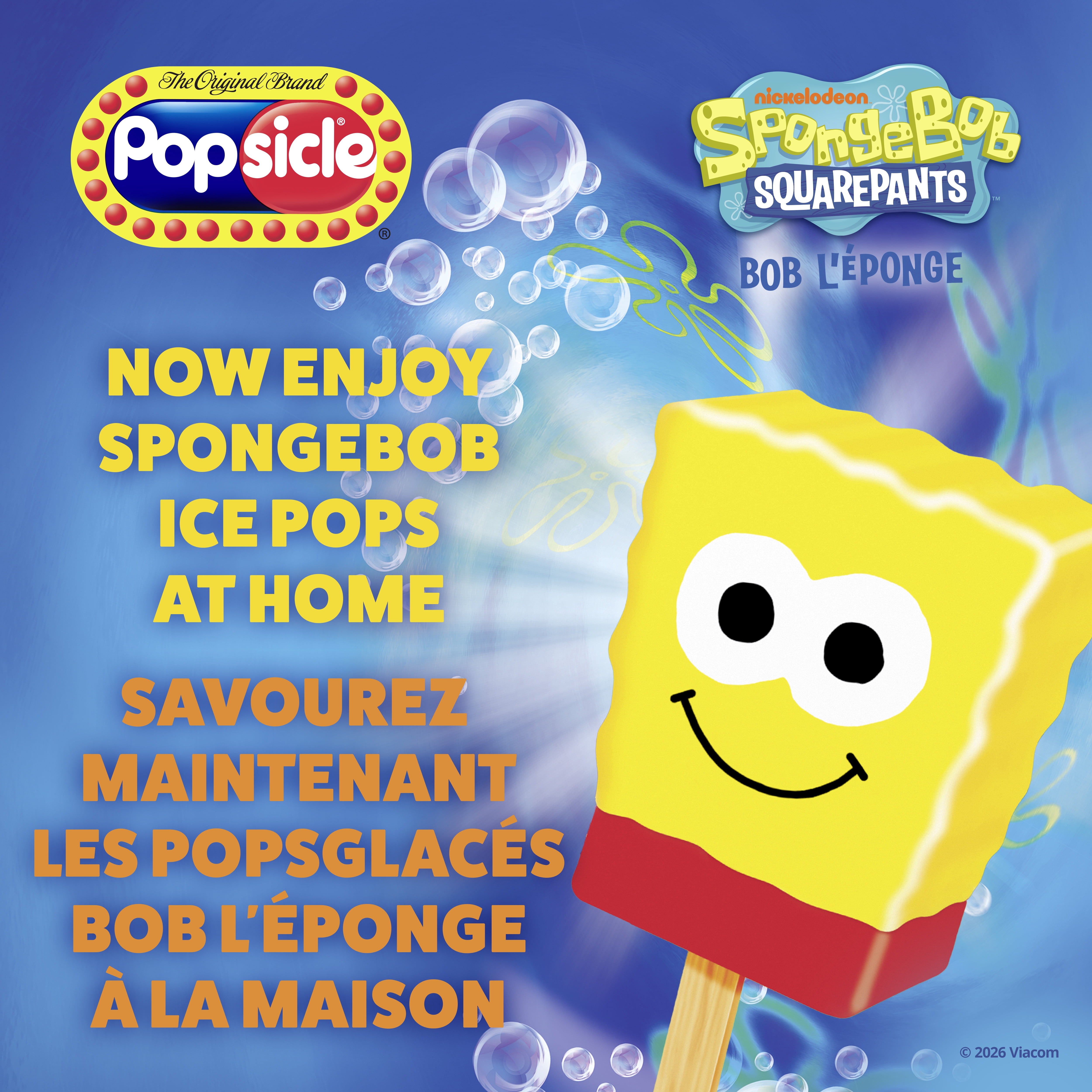 Popsicle SpongeBob SquarePants Ice Pops, 6 x 60 mL