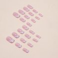 thumbnail image 3 of B 24Pcs Artificial Acrylic Fake Nails with Black Bow Pearl Designs, Press on Nails Square Medium Length, Full Cover Reusable Coffin False Nails, Women Glue on Nails Set, Stick on Nails for Nail Art, 3 of 6
