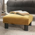 thumbnail image 3 of Jules Square Accent Footstool Ottoman Gold, 3 of 9