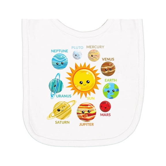 Inktastic Cute Planets, Solar System, Space, Cosmos, Galaxy Newborn Bib