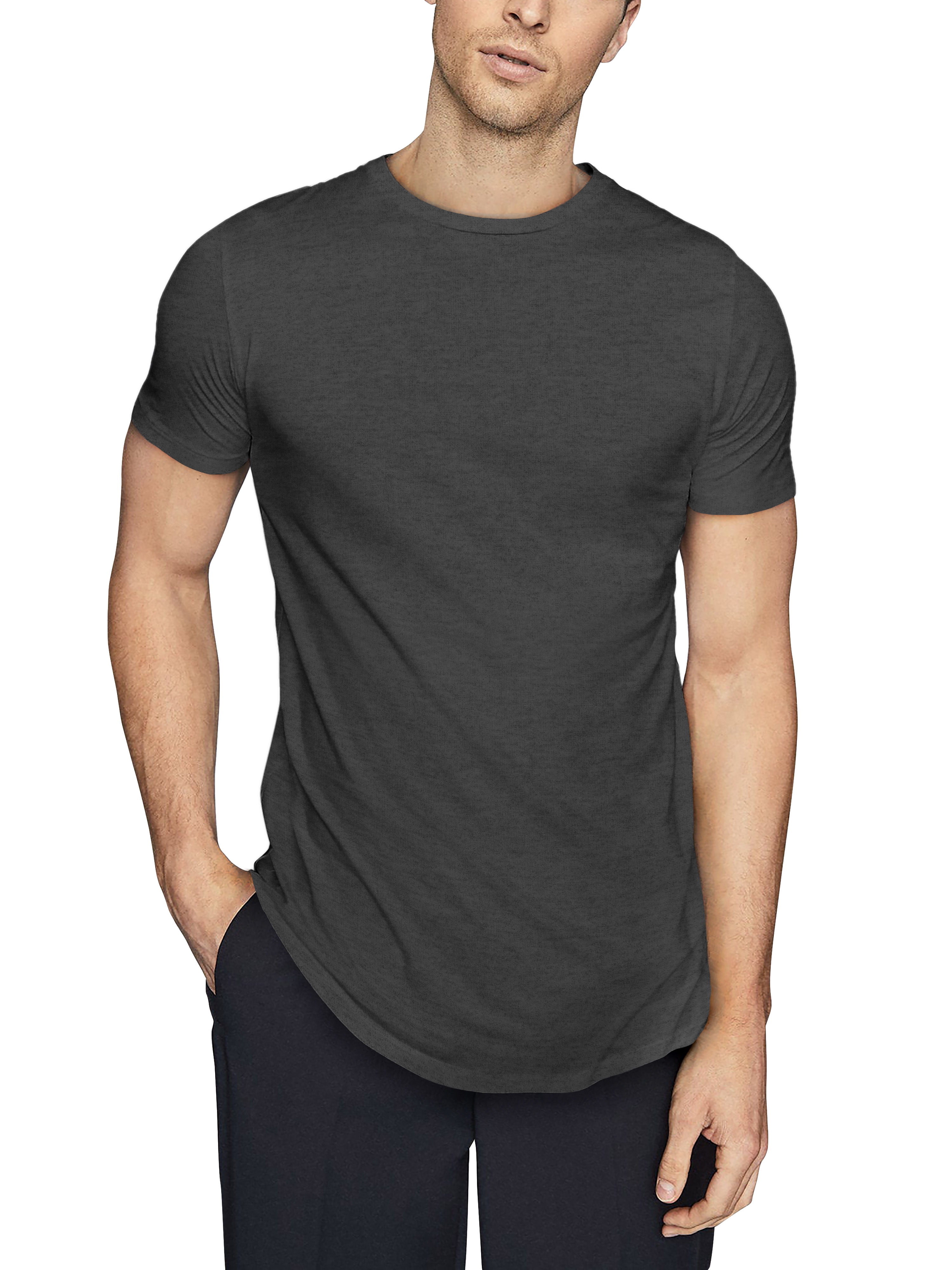 Male Tops Mens Fitness Pocket Blouse T shirt Hip Hop Casual Stylish Slim Fit 