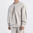thumbnail image 1 of pstuiky camisetas de manga larga para hombre, Sudadera informal de manga larga con cuello redondo y color liso para hombre Tops de hombre m, 1 of 9