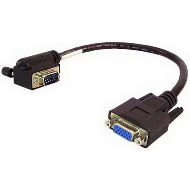 IEC M13301 VGA Monitor Right Angle Male to Straight Female Adapter 1'