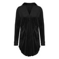 thumbnail image 4 of Lovskoo 2024 Womens Velvet Dress V-Neck Long Sleeve Oversized Mini Party Cocktail Boyfriend Dress Black, 4 of 6