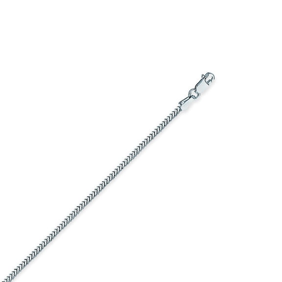 Sterling Silver Rhodium Plated 1.45mm Rd Franco Chain Necklace Lobster Claw Closure - 18 Inch