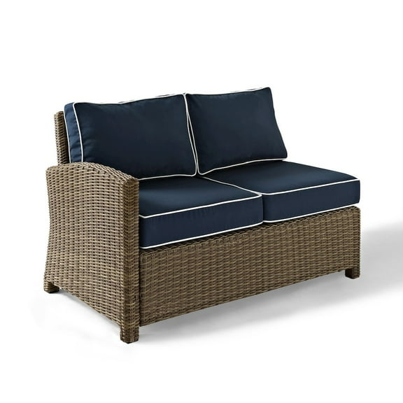 Crosley Furniture Bradenton Wicker Outdoor Sectional Left Side Loveseat