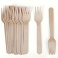 thumbnail image 1 of EASTIN 100Pcs Wooden Disposable Forks  6.2 inch Length Compostable Biodegradable Forks  for Party Camping Picnics, 1 of 7