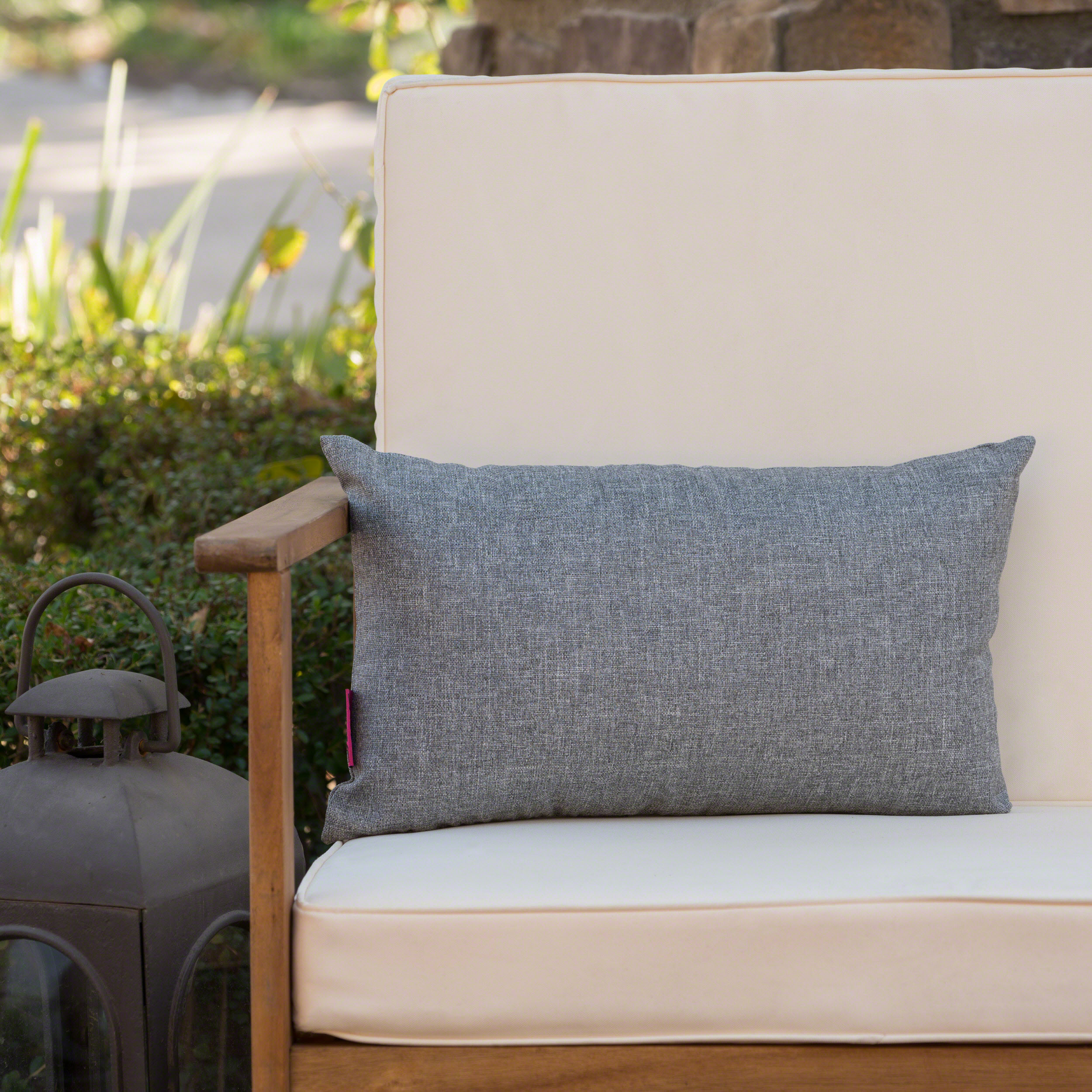 Noble House Coronado 18.5x11.5" Outdoor Fabric Throw Pillow in Gray - image 8 of 11