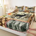 thumbnail image 4 of Castle Fairy Rustic Jungle Deer King Sheets 4pcs,Woodland Animal Maple Leaves Bedding,Brown Orange Cream,1 Fitted Sheet, 1 Flat Sheet and 2 Pillowcases, 4 of 6