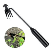 Bocaoying Weed Puller Tool, 13'' Hand Weeder Tool for Garden, Weeding Tool with 4 Claws and Galvanized Handle, Weeder Garden Root Remover Tool for Garden, Gap or Corner Weeding(Black)