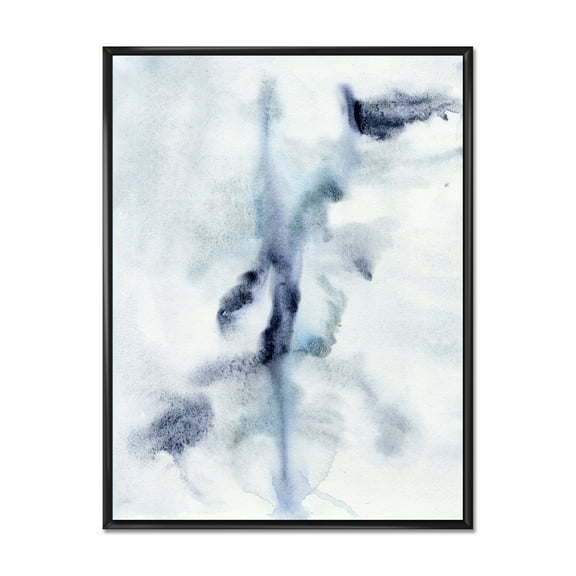 Designart 'Abstract Of Clouds Dark Blue Colored IV' Modern Framed Canvas Wall Art Print