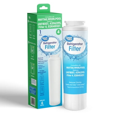 Great Value Replacement Refrigerator Water Filters for Whirlpool GF8001 EDR4RXD1 RW - White 1 Pack