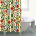 thumbnail image 4 of Pioneer Flower Floral Print Pattern Shower Curtain 84"x72", Bathroom Decorative Shower Curtain Set with 12 Hooks, Waterproof Washable, 4 of 6