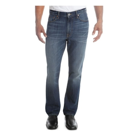LUCKY BRAND Mens Blue Straight Leg, Denim Jeans 34W/ 30L