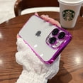 thumbnail image 1 of Funda de teléfono chapada cuadrada de lujo Original para iPhone 11, 12, 14, 13 Pro Max, Mini, XS, XR, X, 8, 7 Plus, SE 2022, cubierta trasera transparente, 1 of 4