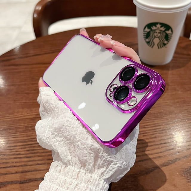 Funda de teléfono chapada cuadrada de lujo Original para iPhone 11, 12, 14, 13 Pro Max, Mini, XS, XR, X, 8, 7 Plus, SE 2022, cubierta trasera transparente