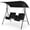 Black, variant on ANGELES HOME 2-Seat Outdoor Patio Swing Chair, Canopy Porch Swing with Cooler Bag Rotatable Tray,Black