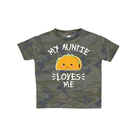 

Inktastic My Auntie Loves Me with Taco Illustration Gift Toddler Boy or Toddler Girl T-Shirt