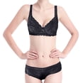 thumbnail image 2 of Chuancc Bralette Corset Bustier Bra For Women Bra And Panty 2 Piece 2 Pairs Lace Bra Bra Underwear Set Underwear Sets For Women Plus Size Lace Bralette Black 38, 2 of 9