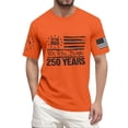 thumbnail image 2 of 250 Anniversary Usa Shirt Men Fourth Of July Usa Flag Print Crew Neck Short Sleeve Tshirt Moisture Wicking Relaxed Fit Breathable Casual Tops, Orange, #01 Orange, 2 of 6