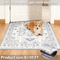 thumbnail image 2 of EDX Collection Decorative Rug - 8' x 10', Pattern Distressed Design, Non-Shedding - Easy Care-Machine Washable, Ideal for Entryway, Living Room, Bedroom-Blue, 2 of 8