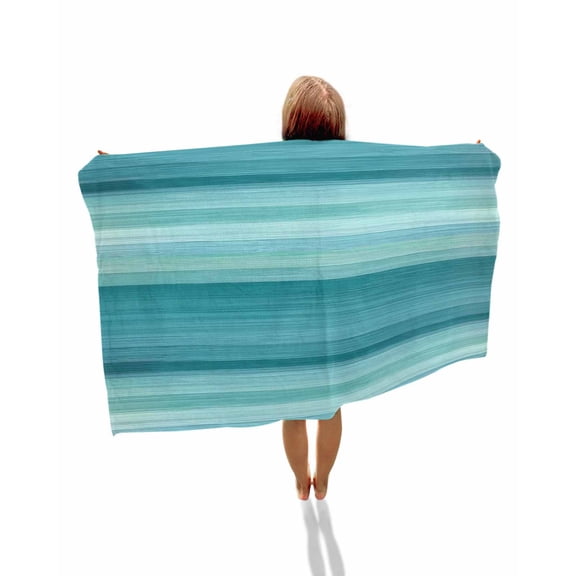 Teal Turquoise Aqua Ombre Beach Towels Oversized Super Absorbent, Contemporary Abstract Lines Lightweight Bath Towel Quick Dry Sets For Bathroom/Pool/Rv Camping/Beach Play/Gym Room/Picnic 30"x60"