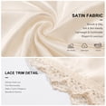 thumbnail image 3 of Half Slips for Women - Elegant Midi Length Satin Half Slips for Under Dresses with Side Slit, Anti Static Non See Through Lace Trim Elastic Waist for All Occasions, 3 of 7