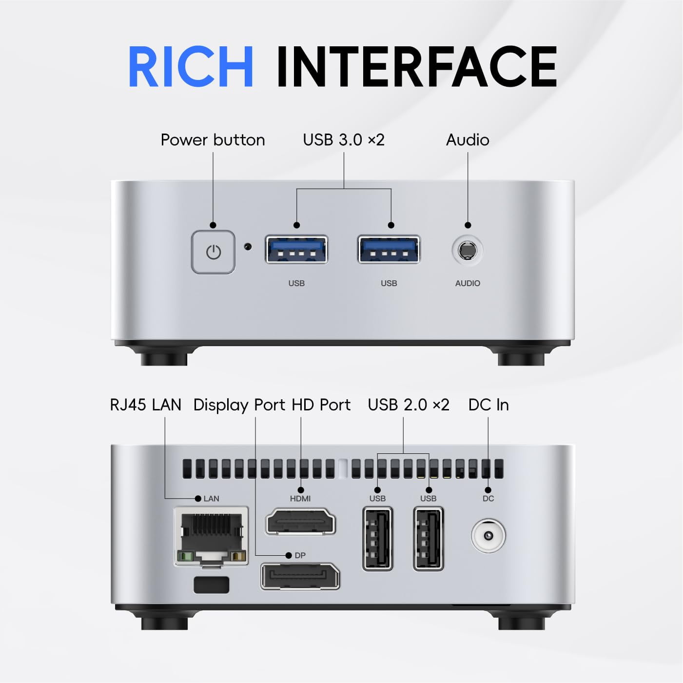 Mini PC 16GB DDR4 512G SSD Twin Lake N150 Windows 11, 4K Dual display HDMI+DP+2xUSB 3.2+2xUSB 2.0+WiFi,BT, Small PC Desktop for Business Home Office Mini PC-N150