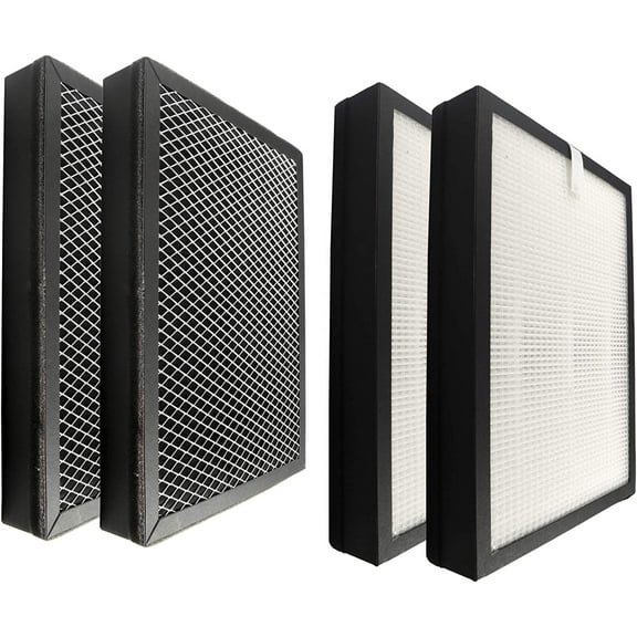 HQRP 2-Pack 3-in-1 HEPA Filter Set (4 Filters) compatible with Medify Replacement for MA25R for MA25 MA25 Air Purifier