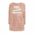 thumbnail image 4 of YES,I'M ALWAY FREEZING Fuzzy Flannel Sweatshirts for Women Casual Fleece Pullovers Loose Crewneck Long Sleeve Tunic Tops, 4 of 4