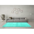 thumbnail image 3 of Ahgly Company Indoor Rectangle Abstract Turquoise Blue Contemporary Area Rugs, 4' x 6', 3 of 4