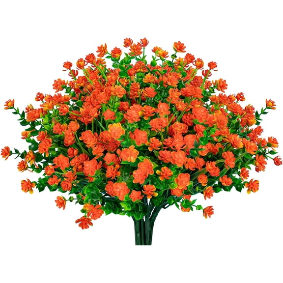20 Bundles Artificial Flowers for Outdoor UV Resistant Fake Plants, Faux Flowers for Indoor Outside Plastic Greenery Shrubs for Garden Porch Window Box Home Farmhouse Décor (Mix Colors)