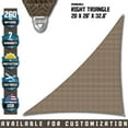 thumbnail image 1 of TANG Sunshades Depot A Ring Design Steel Cable Wire Reinforcement 16'x36'x39.4' Right Triangle Sun Shade Sails Beige Heavy Duty Permeable 260GSM UV Block Patio Garden Deck Dock Outdoor Facility, 1 of 6