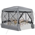 thumbnail image 5 of HOTEEL 15x15ft Outdoor Pop Up Gazebo for Camping, Screen Tent with Mosquito Netting, Waterproof, UV Resistant, Portable Carry Bag, Gray, 5 of 10