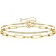 thumbnail image 1 of Pulseras de oro delicadas para mujer, capa ajustable llena de oro de 14 quilates, 1 of 5