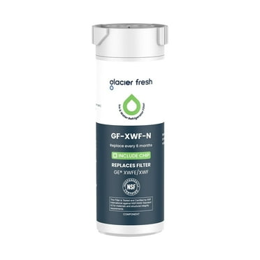 Glacier Fresh XWFE Water Filter, Replacement for GE XWFE, XWF Genuine Ge Refrigerator Compatible with GE French-door - 1 Pack(with chip)